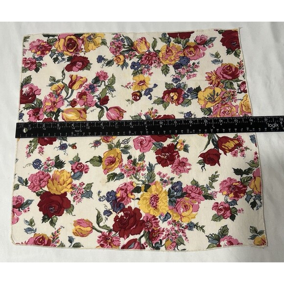 Set a four square cloth napkins floral bright summer spring farmhouse Boho LN - Picture 3 of 5